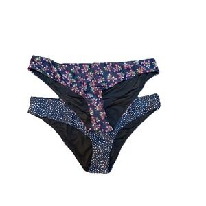 J. Crew   Bikini Bottom Size XXL Women's Curved Waist CheekyNavy Swim LOT Of 2